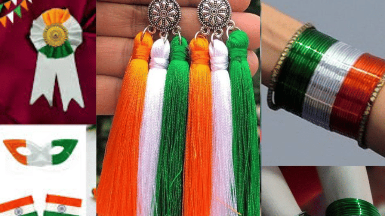 ആഭരണങ്ങൾ കൂടി ചേരുമ്പോഴാണ് യാതൊരു വസ്ത്രത്തിനും ഭം​ഗിയുണ്ടാകുന്നത്. സ്വാതന്ത്ര്യദിനത്തിൽ അതുമായി ബന്ധപ്പെട്ട ആഭരണങ്ങൾ തിരഞ്ഞെടുക്കാം. ത്രിവർണ്ണ സ്കാർഫുകൾ, ഹെയർ ബാൻഡുകൾ അല്ലെങ്കിൽ ബ്രൂച്ചുകൾ പോലുള്ള ആഭരണങ്ങൾ ഉപയോഗിക്കുകാവുന്നതാണ്. (Image Credit: Social Media)