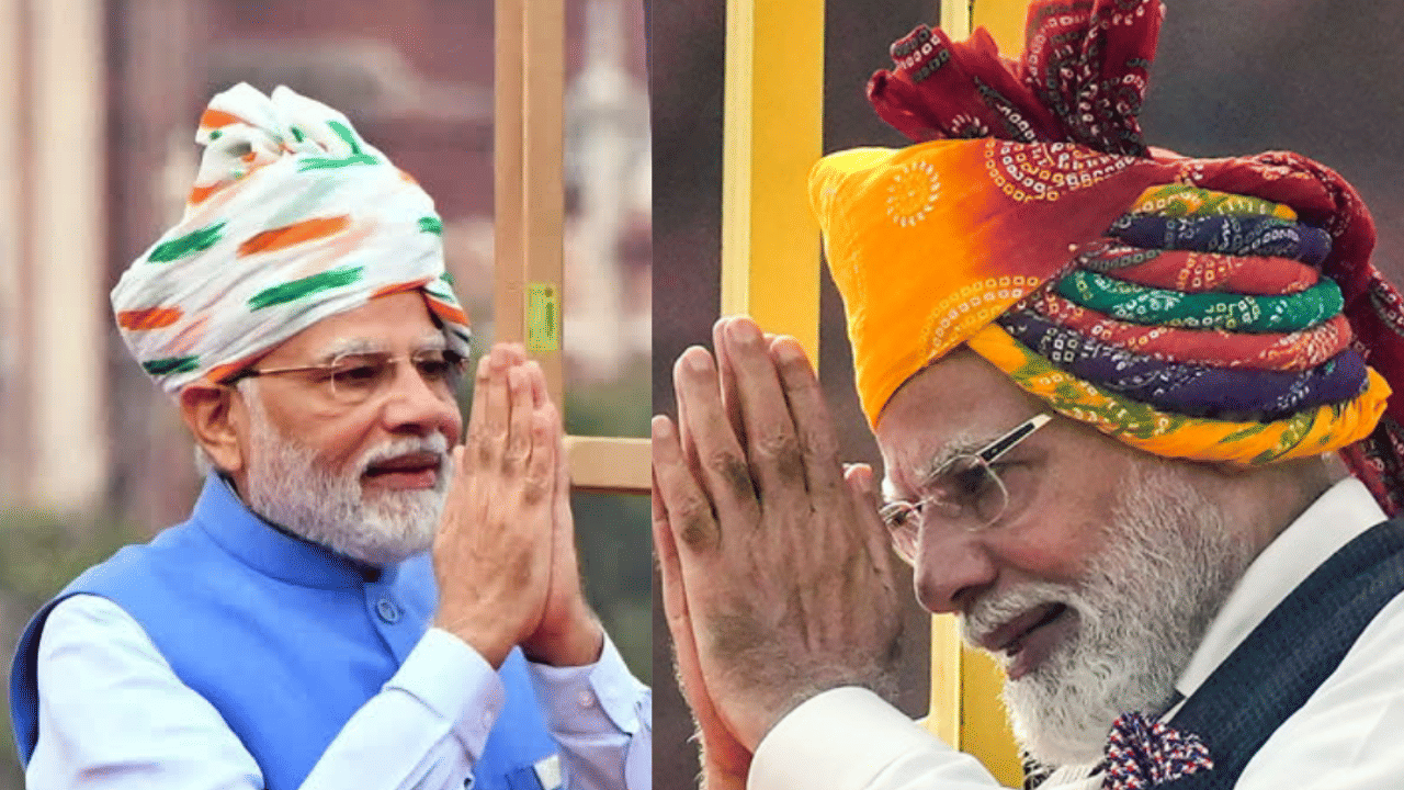 2021-ൽ, കാവി തലപ്പാവ് ധരിച്ചിരുന്നു, അതിനു പുറമേ പിങ്ക് നിറത്തിലുള്ള തുണിയും ഉണ്ടായിരുന്നു. 2020ൽ കുങ്കുമവും ക്രീമും നിറങ്ങളിലുള്ള തലപ്പാവ് തിരഞ്ഞെടുത്തു. 2019ൽ ബഹുവർണ്ണ തലപ്പാവ് ധരിച്ചിരുന്നു. ഇന്ത്യയുടെ സമ്പന്നമായ കരകൗശല വൈദഗ്ദ്ധ്യം എടുത്തുകാണിക്കുന്ന ഒരു സ്റ്റോളും ഉണ്ടായിരുന്നു. (Image Credit: Social Media)