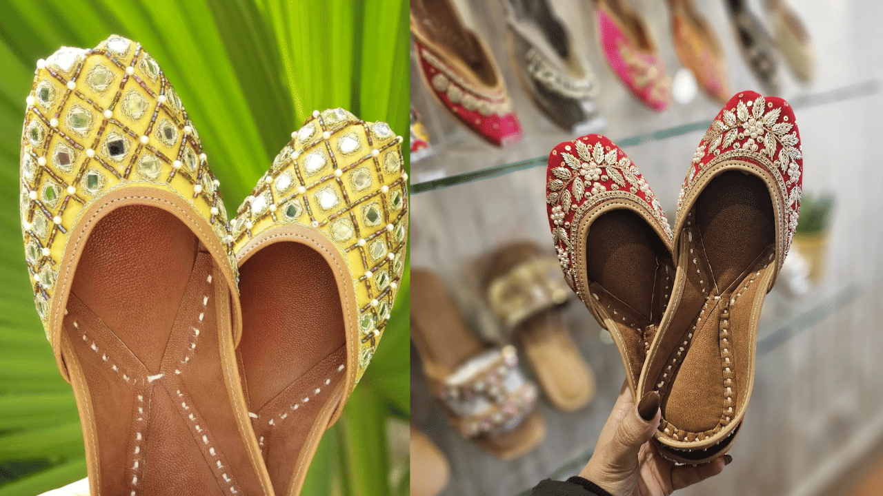 ട്രഡീഷണല്‍ ലുക്കിന് ജൂട്ടി മികച്ച ഓപ്ഷനാണ്. ഇളം ചന്ദന നിറത്തിനൊപ്പം ലൈറ്റ് ബ്രൗണ്‍ കോമ്പിനേഷനില്‍ വരുന്ന ജൂട്ടികള്‍ മാച്ചാകും. ത്രെഡ് വർക്കോ സ്റ്റോണ്‍ വർക്കോ പേള്‍ വർക്കോ ഉണ്ടെങ്കില്‍ അടിപൊളി. (Image Credit: Social Media)