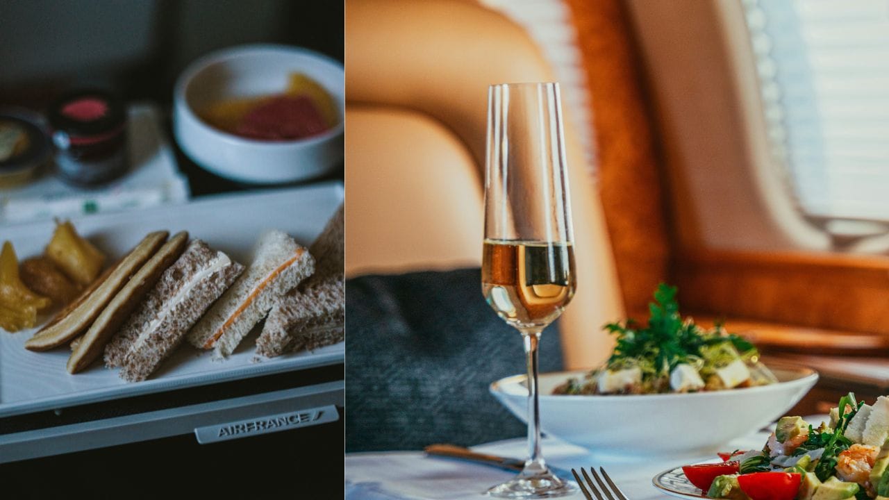 വിമാനത്തിലെ ഉയർന്ന ശബ്ദവും രുചിയെ ബാധിക്കുന്നതായി കോർണൽ സർവകലാശാലയിലെ ഒരു പഠനം പറയുന്നു. ഇത് മധുരവും ഉമാമി (umami) രുചികളും തിരിച്ചറിയാനുള്ള നമ്മുടെ കഴിവിനെ തടസ്സപ്പെടുത്തും. ഒടുവിലായി, കാബിനിലെ വരണ്ട വായുവും ഭക്ഷണത്തിൻ്റെ രുചിയെ ബാധിക്കുന്ന മറ്റൊരു ഘടകമാണ്.