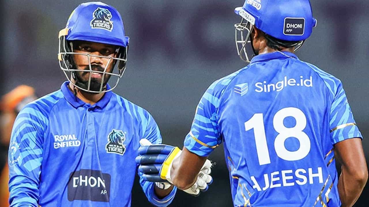 KCL 2025: നിഖിലും ആഷിക്കും മിന്നിച്ചു, രണ്ടാം സെമിപ്പോരില്‍ ബ്ലൂ ടൈഗേഴ്‌സിന് ഭേദപ്പെട്ട സ്‌കോര്‍