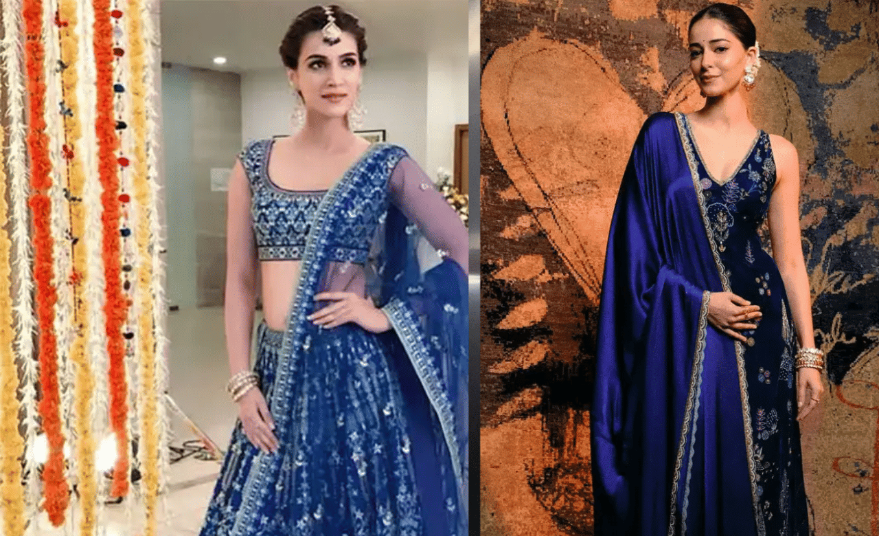 മൂന്നാം ദിവസമായ സെപ്റ്റംബർ 24ന് റോയൽ ബ്ലൂവിലുള്ള വസ്ത്രങ്ങൾ ധരിക്കാം. ഇതിനോടൊപ്പം ഭംഗിയുള്ള കമ്മലുകളും മാങ് ടിക്കയും ചേർത്താൽ ഒരു ട്രഡീഷണൽ ലുക്ക് ലഭിക്കും. (Image Creit: Social Media)