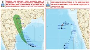 Montha Cyclonic Storm: മോന്‍താ ചുഴലിക്കാറ്റ് ചൊവ്വാഴ്ച രാവിലെയോടെ തീവ്രമാകും; 110 കി.മീ വേഗതയില്‍ വീശാന്‍ സാധ്യത