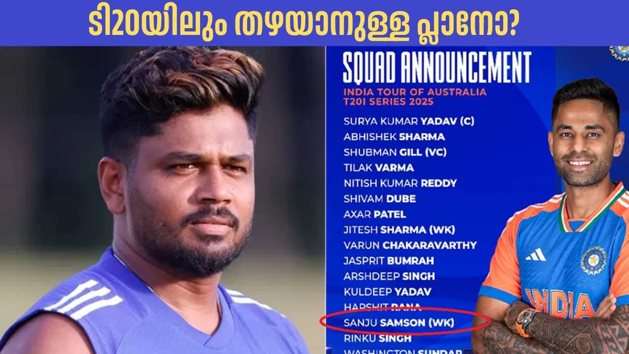 Sanju Samson: ടീം പ്രഖ്യാപനത്തിലെ ദുഃസൂചന; ടി20യിലും സഞ്ജുവിനെ തഴയാനുള്ള പ്ലാനോ?
