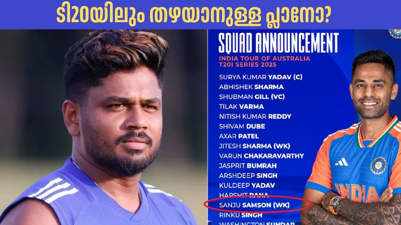 Sanju Samson: ടീം പ്രഖ്യാപനത്തിലെ ദുഃസൂചന; ടി20യിലും സഞ്ജുവിനെ തഴയാനുള്ള പ്ലാനോ?