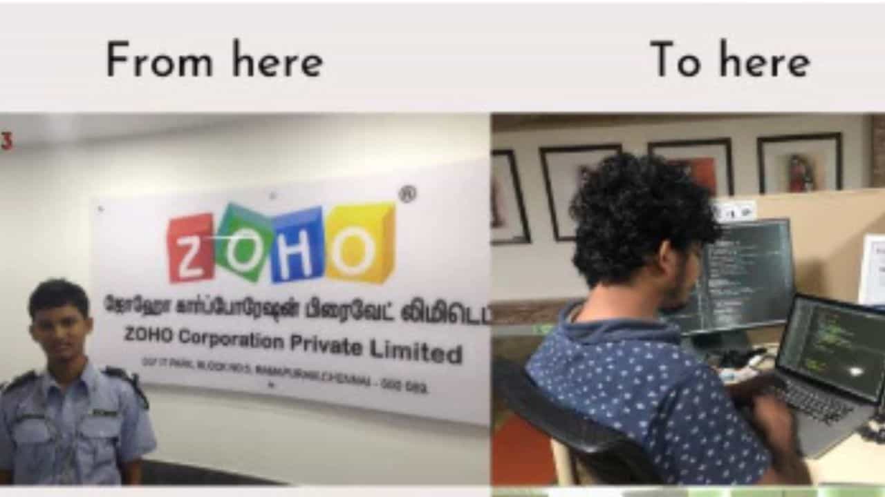 Zoho employee Story : സെക്യൂരിറ്റി ​ഗാർഡിൽ നിന്ന് സോഫ്റ്റ്വെയർ എഞ്ചിനീയർ, സോഹോ ജീവനക്കാരന്റെ ത്രില്ലിങ് കഥ ഇതാ