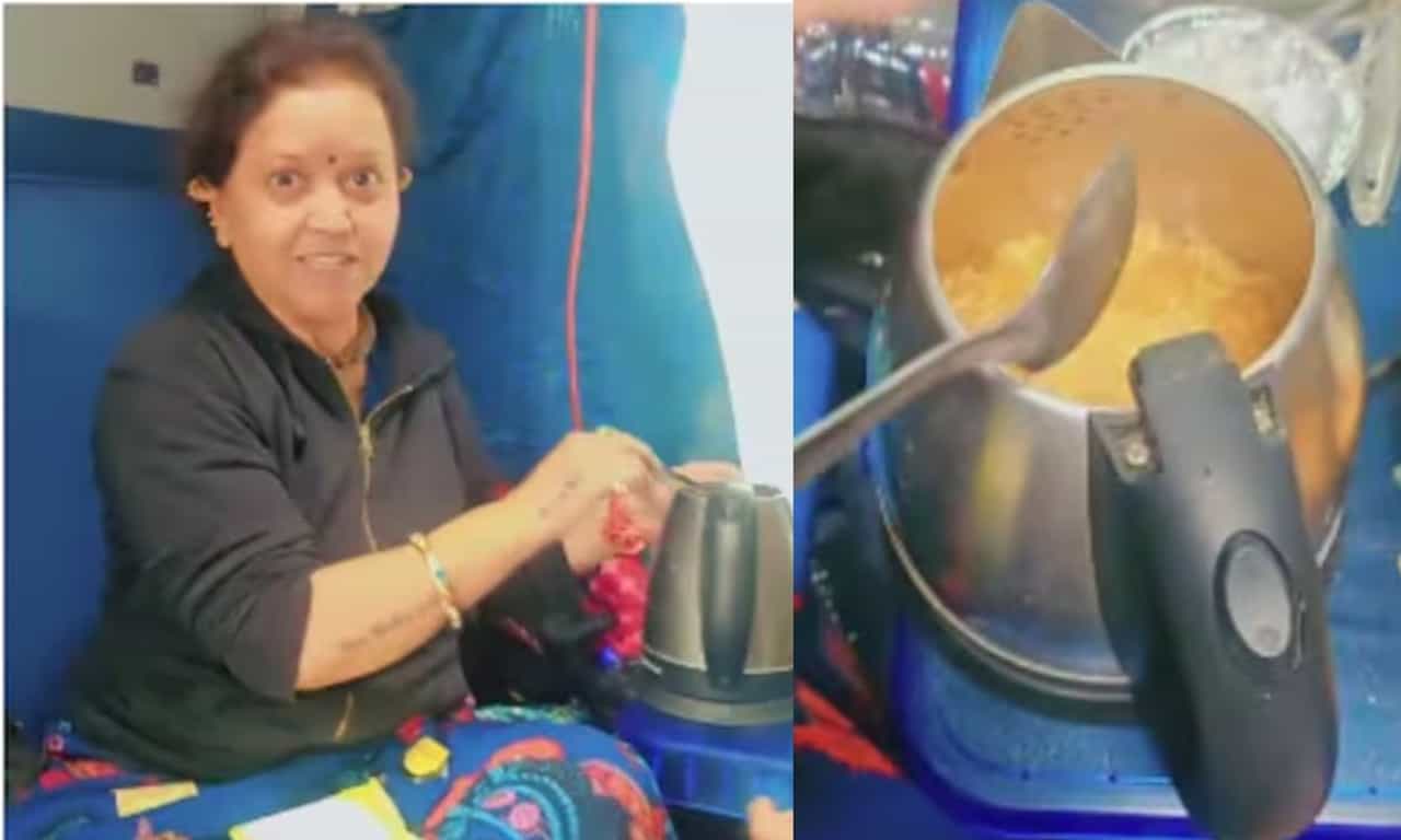 Woman Cooks Maggi in Train: ട്രെയിനിൽ AC കോച്ചിൽ ഇലക്ട്രിക് കെറ്റിലിൽ മാഗി ഉണ്ടാക്കി വൈറലായ ആന്റിക്ക് എട്ടിന്റെ പണി; റെയിൽവേ നടപടിയെടുത്തു