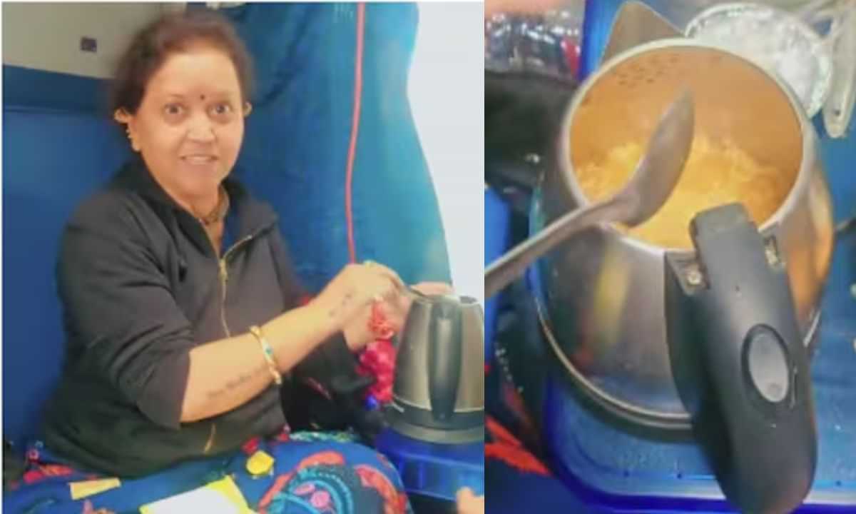 Woman Cooks Maggi in Train: ട്രെയിനിൽ AC കോച്ചിൽ ഇലക്ട്രിക് കെറ്റിലിൽ മാഗി ഉണ്ടാക്കി വൈറലായ ആന്റിക്ക് എട്ടിന്റെ പണി; റെയിൽവേ നടപടിയെടുത്തു Woman Cooks Maggi in Train: ട്രെയിനിൽ AC കോച്ചിൽ ഇലക്ട്രിക് കെറ്റിലിൽ മാഗി ഉണ്ടാക്കി വൈറലായ ആന്റിക്ക് എട്ടിന്റെ പണി; റെയിൽവേ നടപടിയെടുത്തു