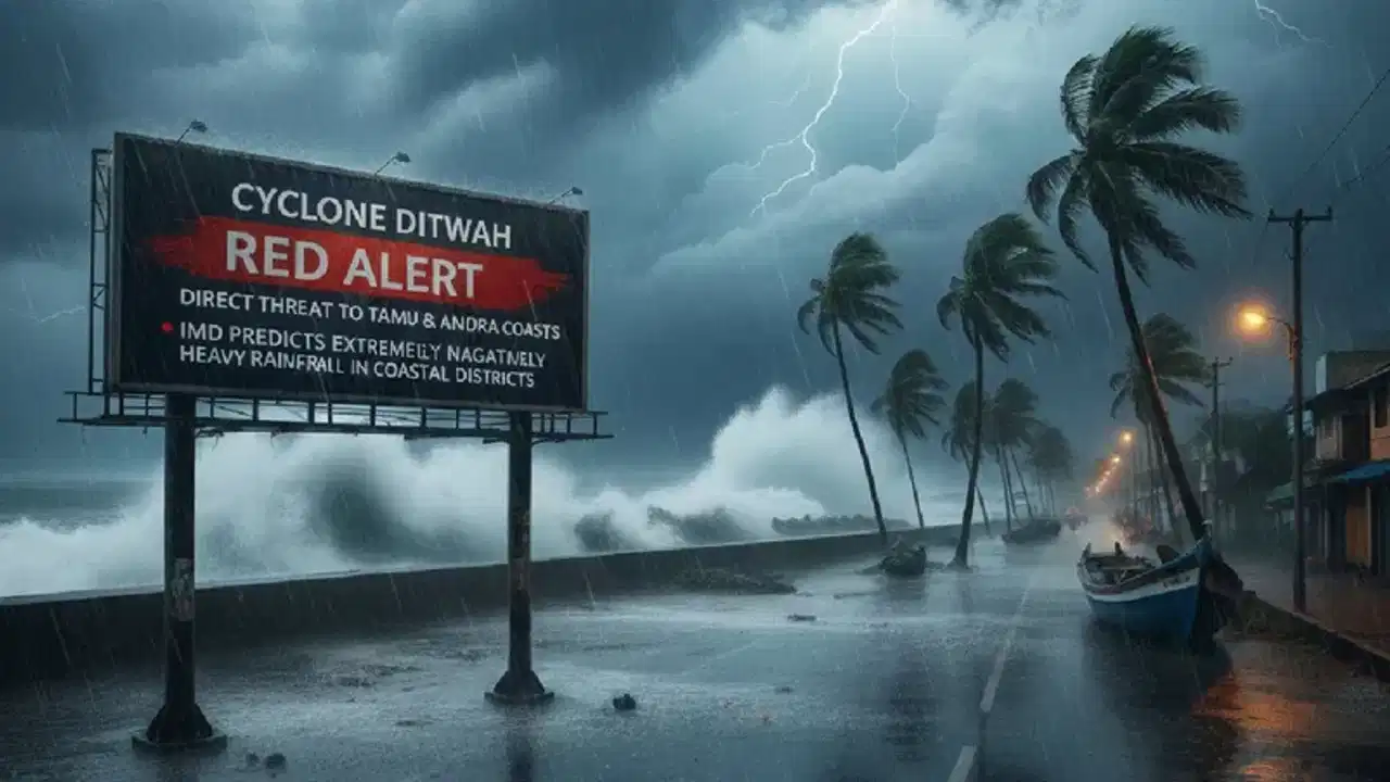 Cyclone Ditwah: ആർത്തലച്ചെത്തുന്നു ഡിറ്റ് വാ ചുഴലിക്കാറ്റ്, ചെന്നൈയിൽ റെഡ് അലേർട്ട്, കനത്ത മഴയ്ക്ക് സാധ്യത