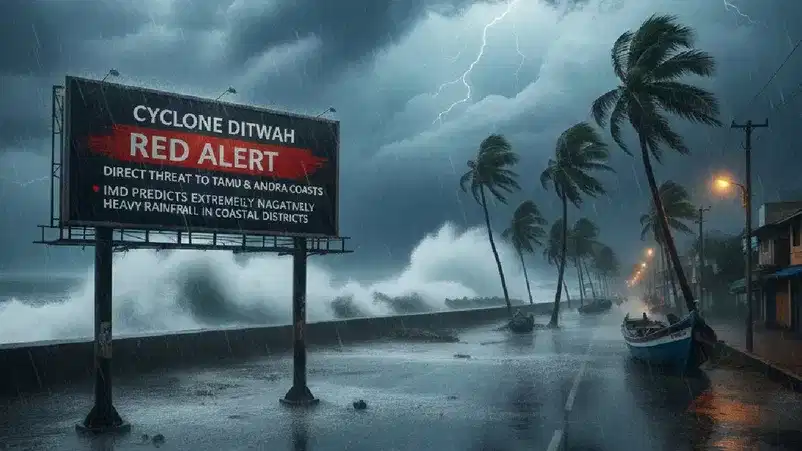 Cyclone Ditwah: ആർത്തലച്ചെത്തുന്നു ഡിറ്റ് വാ ചുഴലിക്കാറ്റ്, ചെന്നൈയിൽ റെഡ് അലേർട്ട്, കനത്ത മഴയ്ക്ക് സാധ്യത