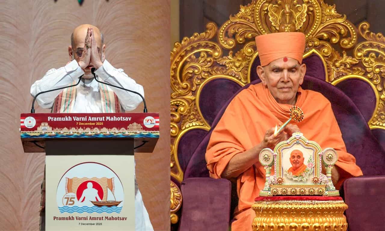 BAPS Pramukh Varni Mahotsav celebrated at Ahmedabad: BAPS പ്രമുഖ വർണി മഹോത്സവം: അമിത്ഷാ പങ്കെടുത്തു; വിശ്വാസികൾ സബർമതി നദീതീരത്ത് ഒത്തുകൂടി