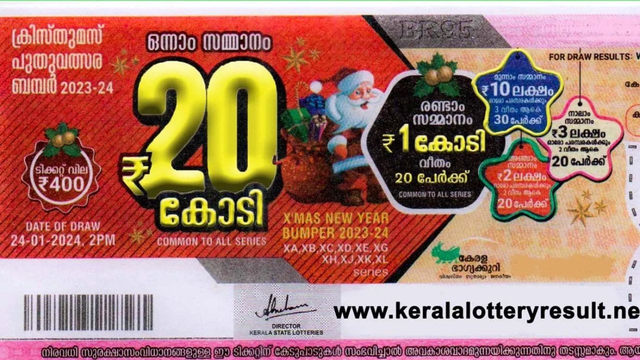 6,21,990 സമ്മാനങ്ങളാണ് ക്രിസ്മസ്-ന്യൂയര്‍ ബമ്പര്‍ വഴി ആളുകളിലേക്ക് എത്തുന്നത്. XA, XB, XC, XD, XE, XG, XH, XJ, XK, XL എന്നിങ്ങനെ പത്ത് പരമ്പരകളാണ് ബിആര്‍ 107 ബമ്പര്‍ ലോട്ടറിയിലുള്ളത്. 

