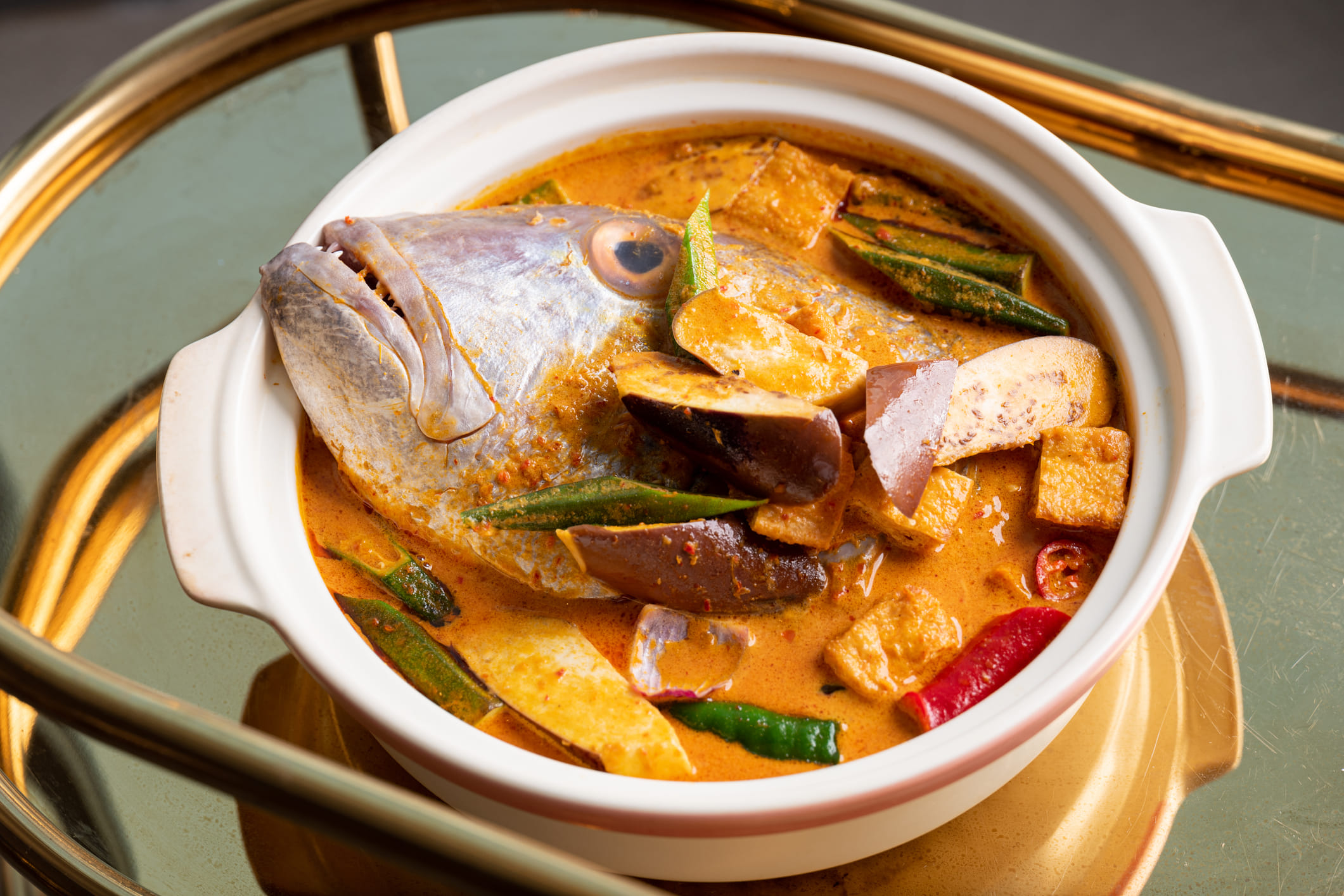 Curry Fish Head With Vegetables