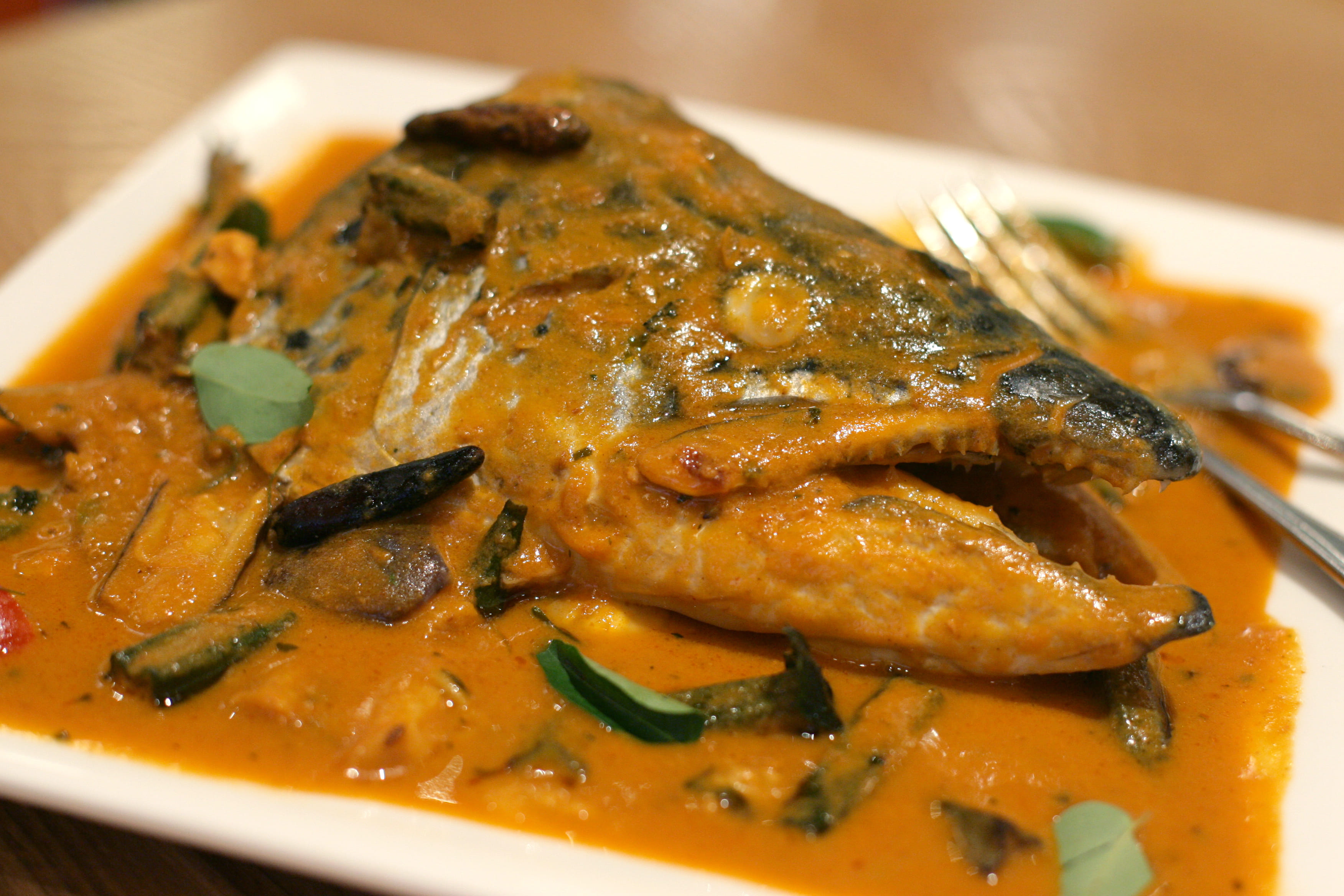 Dish Of Salmon Fish Head Curry, Masala Modern Indian Cuisine, Sheung Wan. 06 September 2006