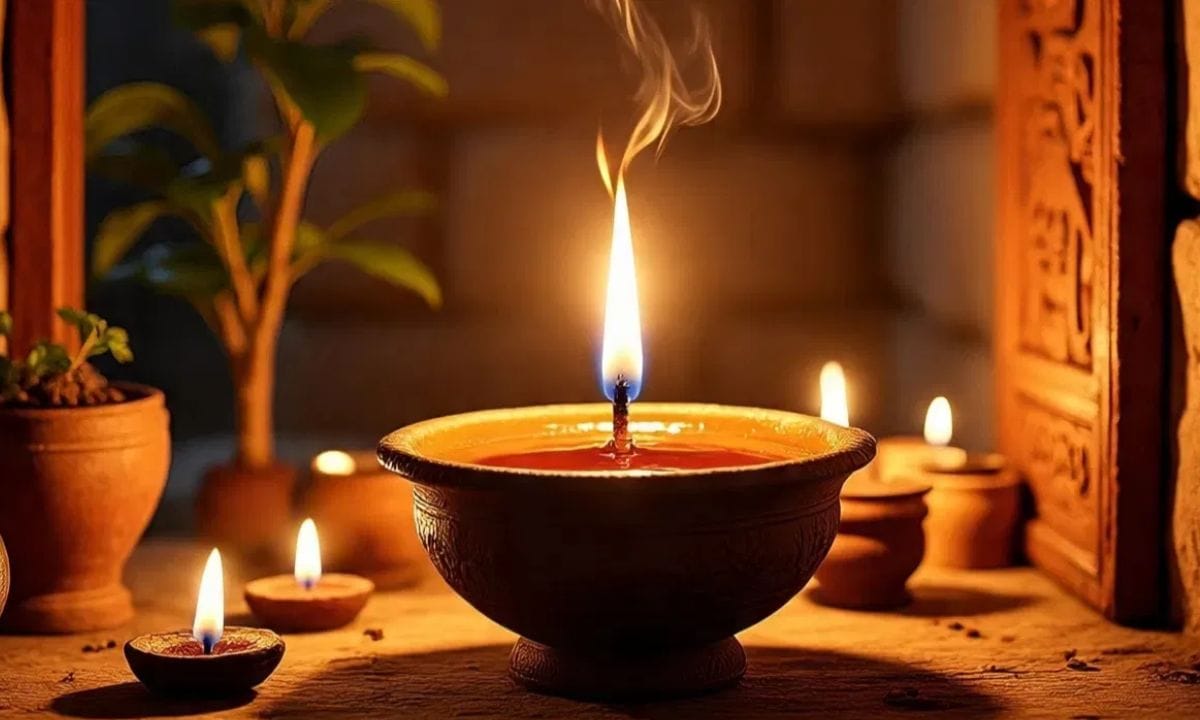 വിളക്ക് എപ്പോൾ കത്തിക്കുമ്പോഴും ചില കാര്യങ്ങൾ പ്രത്യേകം ശ്രദ്ധിക്കേണ്ടതുണ്ട് . വിളക്ക് തെളിയിക്കുന്നതിലൂടെ ജീവിതത്തിലെ അന്ധകാരത്തെ മയക്കുകയും ജീവിതത്തിലേക്ക് പോസിറ്റീവ് എനർജി കൊണ്ടുവരികയും ചെയ്യും.
ജീവിതത്തിൽ സമ്പത്തും ഐശ്വര്യവും വർധിക്കുവാൻ വിളക്ക് കൊളുത്തി പ്രാർത്ഥിക്കുന്നത് നല്ലതാണ് എന്നാണ് പൊതുവിൽ ഉള്ള വിശ്വാസം. (PHOTO: SOCIAL MEDIA)