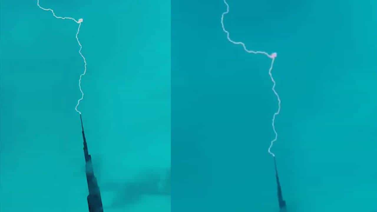 Burj Khalifa Lightning: ബുർജ് ഖലീഫയിൽ മിന്നൽ പിണരുകൾ പതിച്ചു; ദൃശ്യം പങ്കുവെച്ച് ദുബായ് കിരീടാവകാശി