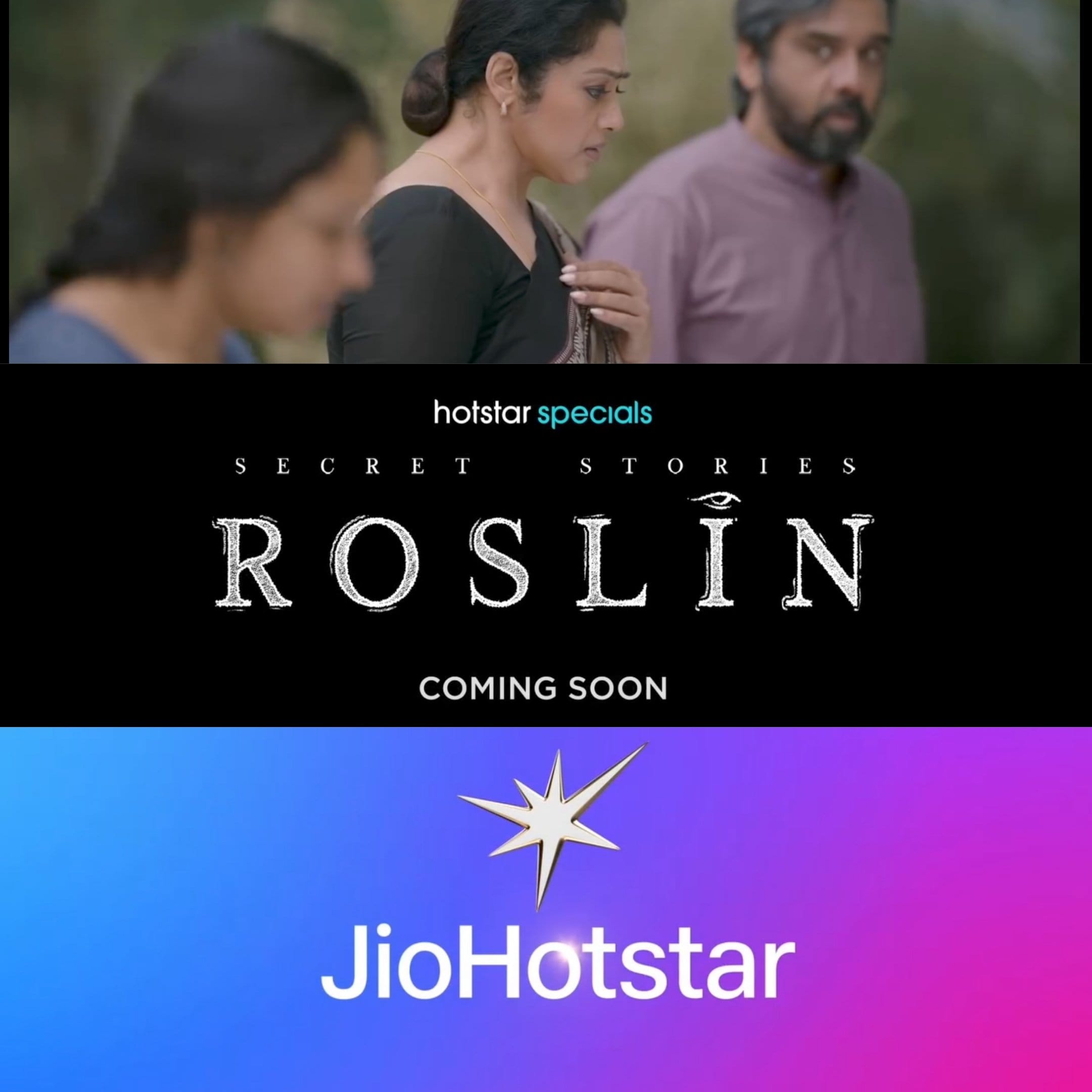 വിനീത്, മീന തുടങ്ങിയവർ പ്രധാന വേഷത്തിലെത്തുന്ന റോസ്‌ലിൻ എന്ന സീരീസും ജിയോഹോട്ട്സ്റ്റാർ സൗത്ത് അൺബൗണ്ട് ചടങ്ങിൽ വച്ച് പ്രഖ്യാപിച്ചു. സംവിധായകൻ ജീത്തു ജോസഫിൻ്റെ പിന്തുണയോടെയാണ് സീരീസ് പുറത്തിറങ്ങുന്നത്. സീരീസിൻ്റെ മറ്റ് വിവരങ്ങൾ ലഭ്യമല്ല. 
