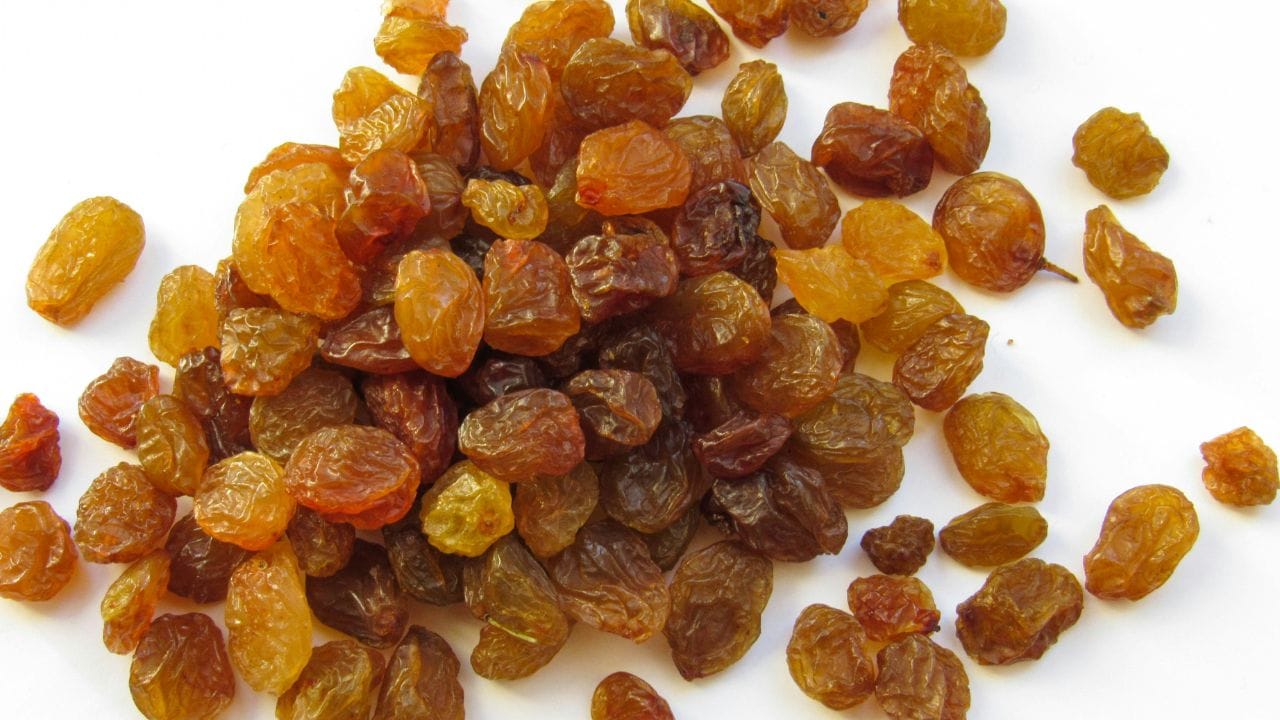 മഞ്ഞ ഉണക്കമുന്തിരി അഥവാ ഗോൾഡൻ റെയ്സിൻസ് പച്ചമുന്തിരിയിൽ നിന്നാണ് ഉണ്ടാക്കുന്നത്. എന്നാൽ ഇവ സാധാരണ ഉണക്കമുന്തിരിയെപ്പോലെ വെയിലത്ത് ഇട്ട് നേരിട്ട് ഉണക്കുകയല്ല ചെയ്യുന്നത്. കറുത്ത നിറം വരാതെ മനോഹരമായ സ്വർണ്ണനിറം നിലനിർത്താൻ പ്രത്യേക രീതികളാണ് ഉപയോഗിക്കുന്നത്.