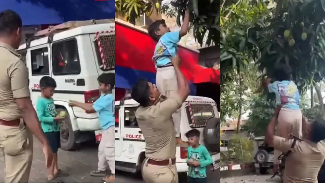 Viral Video: പോലീസോ...ഞങ്ങള്‍ ഫ്രെണ്ട്‌സ് ആണെടാ; മാങ്ങ പറിക്കാന്‍ വരെ കാക്കി സഹായം