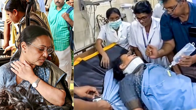 മന്ത്രി വീണ ജോർജിൻ്റെ കഴുത്തിന് ക്ഷതം, എംആർഐ എടുക്കും