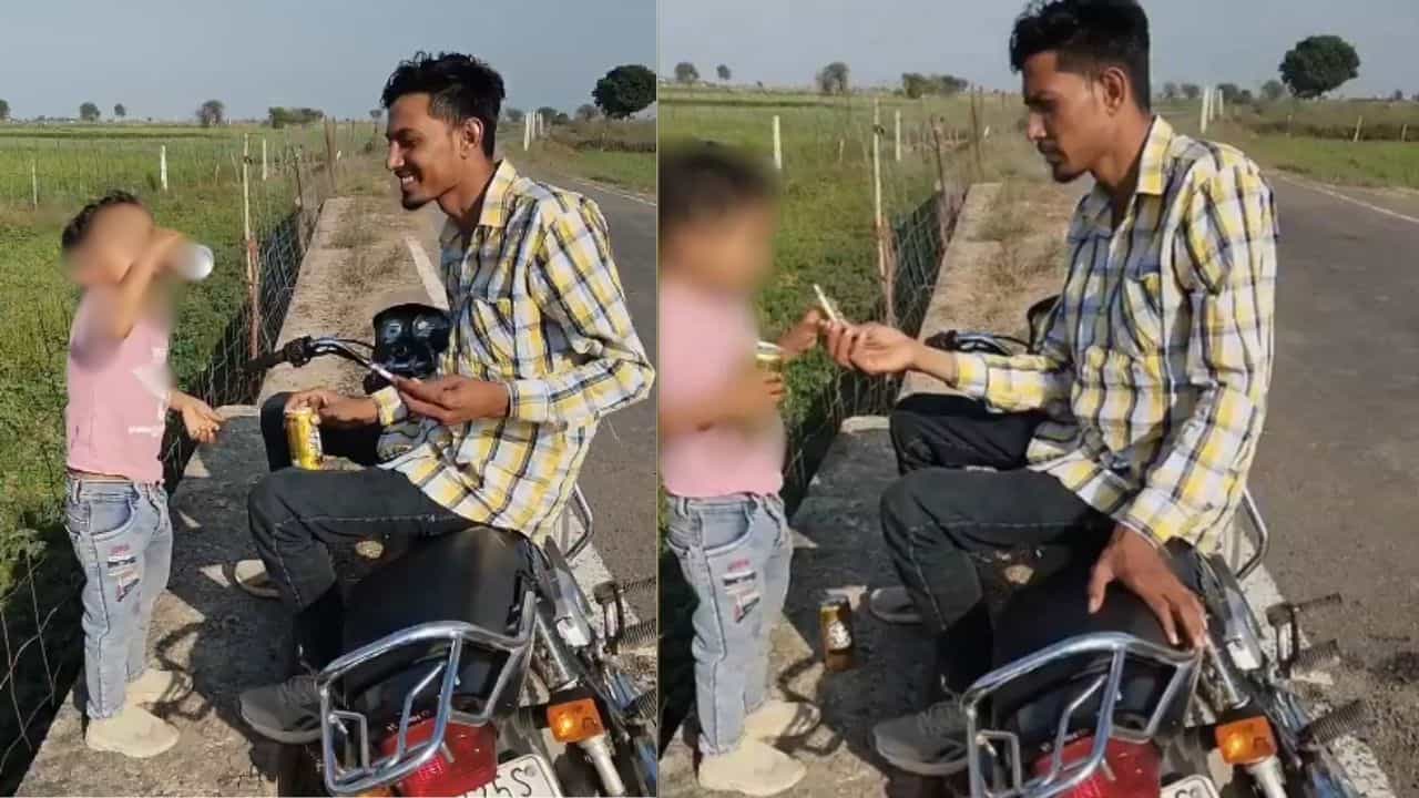 Viral Video: പിഞ്ചുകുഞ്ഞിന് സിഗരറ്റും ബിയറും നൽകി യുവാവ്; വീഡിയോ വൈറൽ