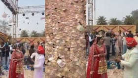 നോട്ടുമഴ കണ്ടിട്ടുണ്ടോ? വധുവിനെ നോട്ടുകൾ കൊണ്ട് മൂടി വരൻ