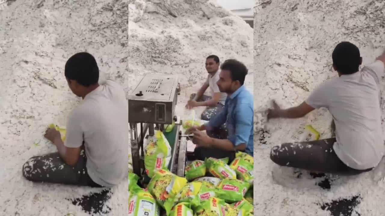 Viral Video: ഇതൊക്കെ കണ്ടിട്ട് എങ്ങനെ കഴിക്കും?; ഭക്ഷണത്തിന് മുകളിൽ ഇരിക്കുന്ന ജോലിക്കാർ, വീഡിയോ