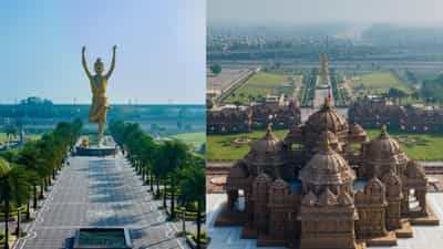 ഒരുക്കം കഴിഞ്ഞു, 108 അടി ഉയരമുള്ള തപോമൂർത്തി നീലകണ്ഠ വർണ്ണി പ്രതിഷ്ടക്കിനി മണിക്കൂറുകൾ