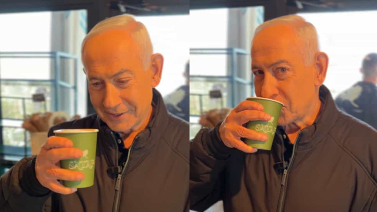 Benjamin Netanyahu: ആ നെതന്യാഹു തന്നെയാണോ, ഈ നെതന്യാഹു? ആകെ മൊത്തം കണ്‍ഫ്യൂഷന്‍; കാരണം കയ്യിലുള്ള കാപ്പി