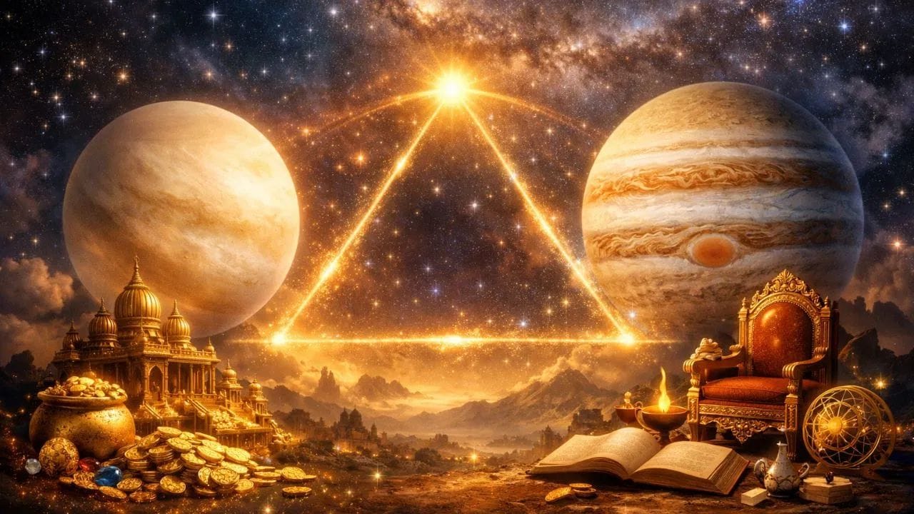 സന്തോഷം ആഡംബരം എന്നിവയുടെ ഘടകമായാണ് ശുക്രനെ കണക്കാക്കുന്നത്. അതുപോലെ അറിവ് ഭാഗ്യം സമാധാനം എന്നിവയുടെ ഘടകവായാണ് വ്യാഴത്തെ കണക്കാക്കുന്നത്. അതിനാൽ ഈ ഗ്രഹങ്ങളുടെ സംയോജനം ചില രാശിക്കാർക്ക് ഭാഗ്യം കൊണ്ടുവരും. ആ രാശികൾ ആരൊക്കെ എന്നു നോക്കാം.
