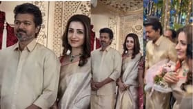 വിവാദങ്ങൾ പുകയുമ്പോഴും വിജയ്‌യും തൃഷയും ഒന്നിച്ച് വിവാഹ വേദിയിൽ