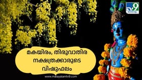 വിവാഹം, കാര്യവിജയം, മനക്ലേശം! മകയിരം, തിരുവാതിര നക്ഷത്രക്കാരുടെ..