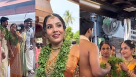 ഗ്ലാമി ഗംഗയ്ക്ക് ഗുരുവായൂരില്‍ താലികെട്ട്; നെറുകില്‍ മുത്തം...