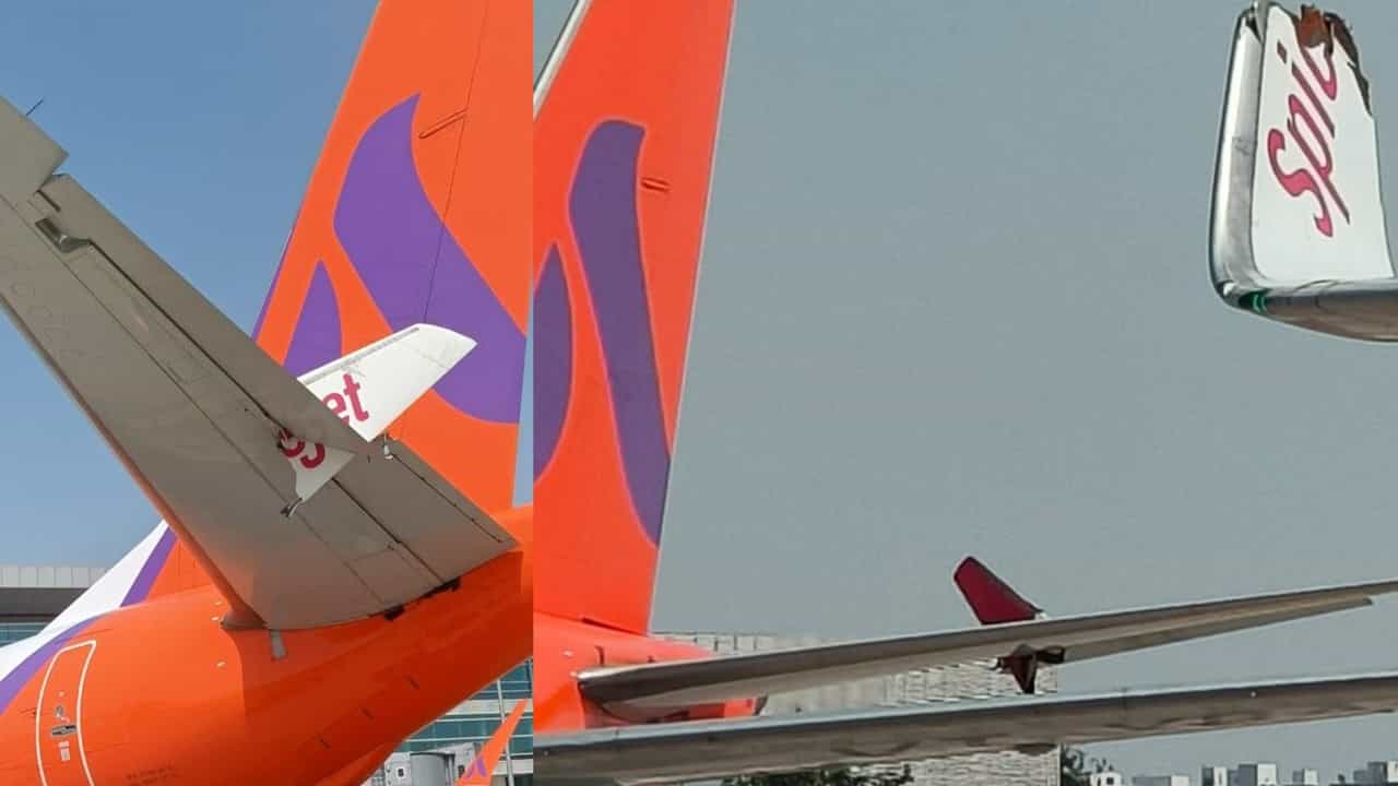 Plane Collision: ഡൽഹി വിമാനത്താവളത്തിൽ അകാസ, സ്പൈസ് ജെറ്റ് വിമാനങ്ങൾ കൂട്ടിയിടിച്ചു; യാത്രക്കാര് സുരക്ഷിതര് Plane Collision: ഡൽഹി വിമാനത്താവളത്തിൽ അകാസ, സ്പൈസ് ജെറ്റ് വിമാനങ്ങൾ കൂട്ടിയിടിച്ചു; യാത്രക്കാര് സുരക്ഷിതര്