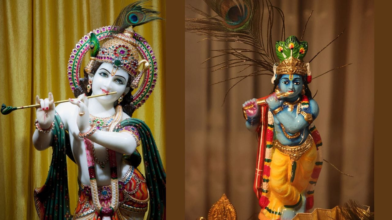 കൂടാതെ ഉരുളിയിൽ വാൽക്കണ്ണാടി വയ്ക്കാം. ഇത് ഭഗവതിയുടെ സാന്നിധ്യമായാണ് കണക്കാക്കുന്നത്. കോടി മുണ്ട്, നാണയം നോട്ടുകൾ എന്നിവയും വെക്കാം. ഇവയ്ക്കൊപ്പം മതഗ്രന്ഥങ്ങൾ ആയ ഭഗവത്ഗീതയോ രാമായണമോ കണികാണാൻ ശുഭകരമാണ്. ഇവയ്ക്കെല്ലാ നടുക്കായാണ് ഭഗവാൻ കൃഷ്ണന്റെ വിഗ്രഹം വയ്ക്കേണ്ടത്. (PHOTO: FACEBOOK/GETTY IMAGES)