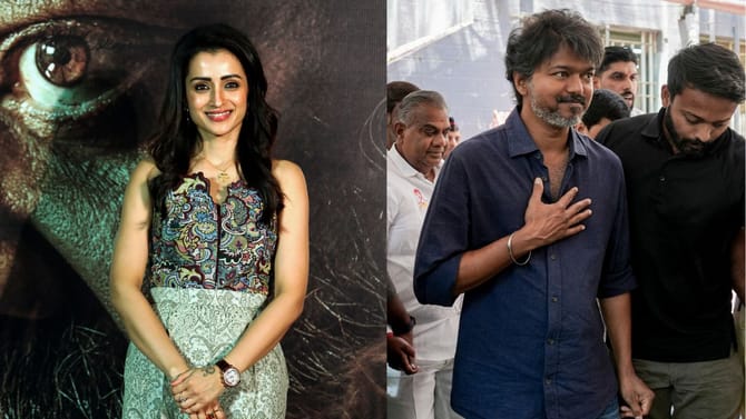 തമിഴ്‌നാട്ടിൽവിജയ് യുഗം, വിജയാഹ്ളാദത്തിൽ പങ്കുചേരാൻ ഓടിയെത്തി തൃഷ