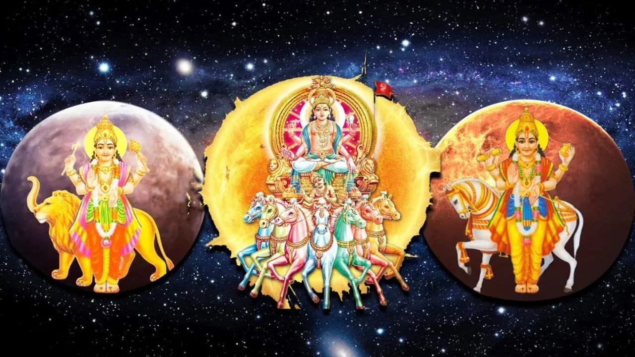 ജ്യോതിഷത്തിൽ ഏറ്റവും പ്രധാനപ്പെട്ടതും അപൂർവമായ ഒരു ജ്യോതിശാസ്ത്ര സംഭവം ജൂൺ 15ന് നടക്കാൻ പോകുന്നു. സൂര്യൻ ബുധൻ ചന്ദ്രൻ എന്നിവ മിഥുനം രാശിയിൽ സംക്രമിച്ച് രാജയോഗം സൃഷ്ടിക്കും. ഇത് പ്രധാനമായും ചില രാശിക്കാർക്ക് ഗുണം ചെയ്യും. ആ രാശികൾ ആരൊക്കെ എന്ന് നോക്കാം.(Image Credit Source:TV9 Network)