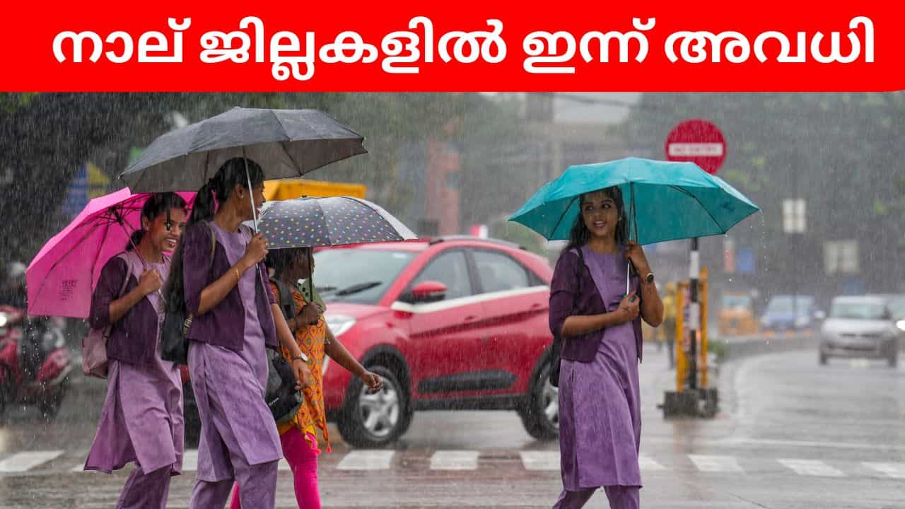 Kerala School Holiday: കനത്ത മഴ, 4 ജില്ലകളിൽ അവധി; പ്രൊഫഷണൽ കോളേജുകൾക്കും ബാധകം