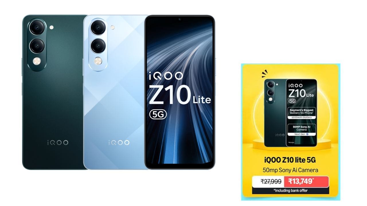  ഐക്യൂ Z10 ​ലൈറ്റ് 5ജി: ​പ്രൈം ഡേ സെയിലിൽ ഏറ്റവും കുറഞ്ഞ വിലയിൽ വാങ്ങാനാകുന്ന ഐക്യൂ 5ജി ഫോൺ ആണ് ഐക്യൂ Z10 ​ലൈറ്റ് 5ജി.  (iQOO Z10 Lite 5G). 2 ശതമാനം കൂപ്പൺ ഡിസ്കൗണ്ടും ബാങ്ക് ഡിസ്കൗണ്ടും ഇതിന് ലഭ്യമാണ്. ഓഫറുകൾ പ്രയോജനപ്പെടുത്തിയാൽ 13749 രൂപ വിലയിൽ ഈ ഫോൺ കിട്ടുമെന്ന് ആമസോൺ പറയുന്നു. 