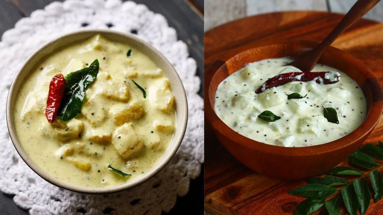തയ്യാറാക്കുന്ന വിധം: ആദ്യം തന്നെ അരപ്പ് തയ്യാറാക്കാം. ചിരകിയ തേങ്ങ, പച്ചമുളക്, ജീരകം, അര ടീസ്പൂൺ കടുക് എന്നിവ ആവശ്യത്തിന് വെള്ളം ചേർത്ത് നല്ല മൃദുവായി അരച്ചെടുക്കുക. ഒരു പാത്രത്തിൽ ചെറിയ കഷണങ്ങളാക്കി അരിഞ്ഞുവച്ച ആപ്പിളും കാൽ കപ്പ് വെള്ളവും അല്പം ഉപ്പും ചേർത്ത് അടച്ചുവെച്ച് 2-3 മിനിറ്റ് വേവിക്കുക. ആപ്പിൾ കൂടുതൽ വെന്ത് ഉടഞ്ഞുപോകാതെ ശ്രദ്ധിക്കണം. ചെറിയ രീതിക്ക് കടിക്കാൻ കിട്ടണം.  
