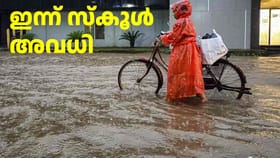 മഴ കനത്തു: കൂടുതൽ ജില്ലകളിൽ ഇന്ന് സ്കൂളുകൾക്ക് അ‌വധി
