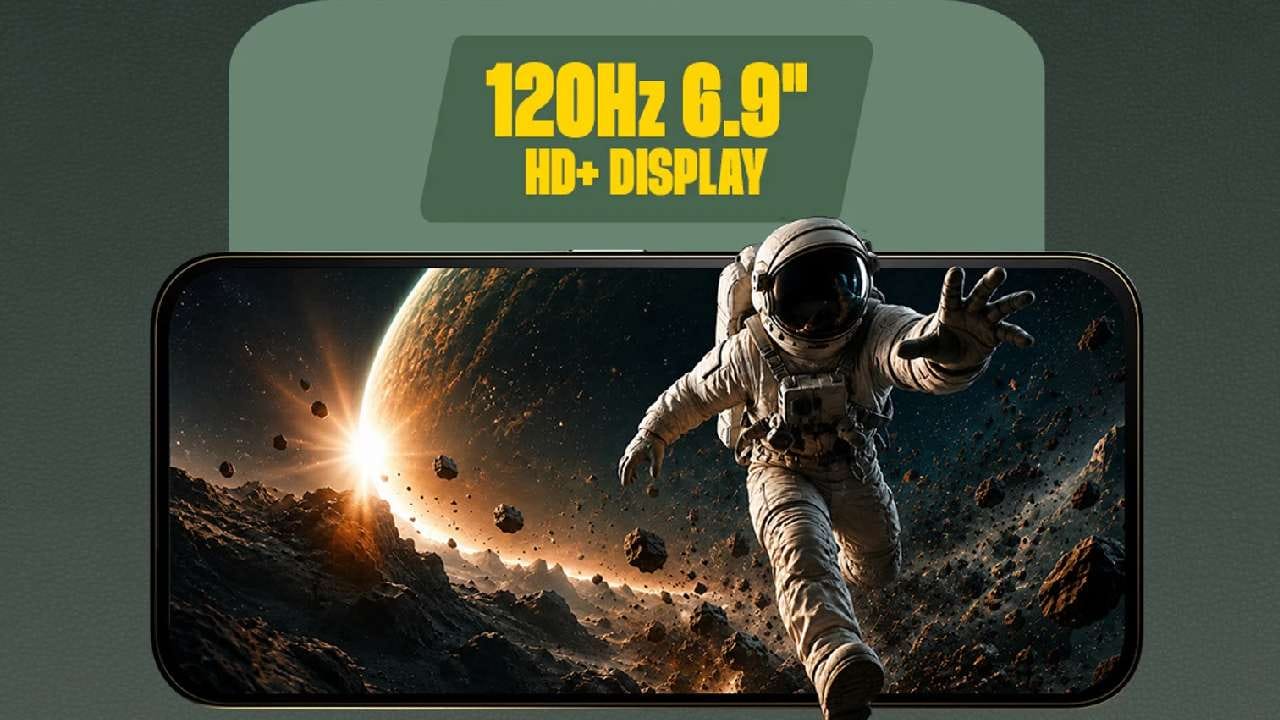 ഡിസ്പ്ലേ: 120Hz റിഫ്രഷ് റേറ്റുള്ള 6.9-ഇഞ്ച് (720 x 1600 പിക്സലുകൾ) HD+ LCD സ്ക്രീൻ ആണ് ഇതിലുള്ളത്. ഇത് 240Hz ടച്ച് സാമ്പിൾ റേറ്റ്, കോർണിംഗ് ഗൊറില്ല ഗ്ലാസ് 7i പ്രൊട്ടക്ഷൻ എന്നിവ സഹിതം എത്തുന്നു. കൂടാതെ കണ്ണിന്റെ സുരക്ഷയ്ക്കായി ലോ ബ്ലൂലൈറ്റ് TÜV റൈൻലാൻഡ് ട്രിപ്പിൾ സർട്ടിഫിക്കേഷൻ ഉൾപ്പെടെയുള്ള ഫീച്ചറുകൾ ഉണ്ട്.