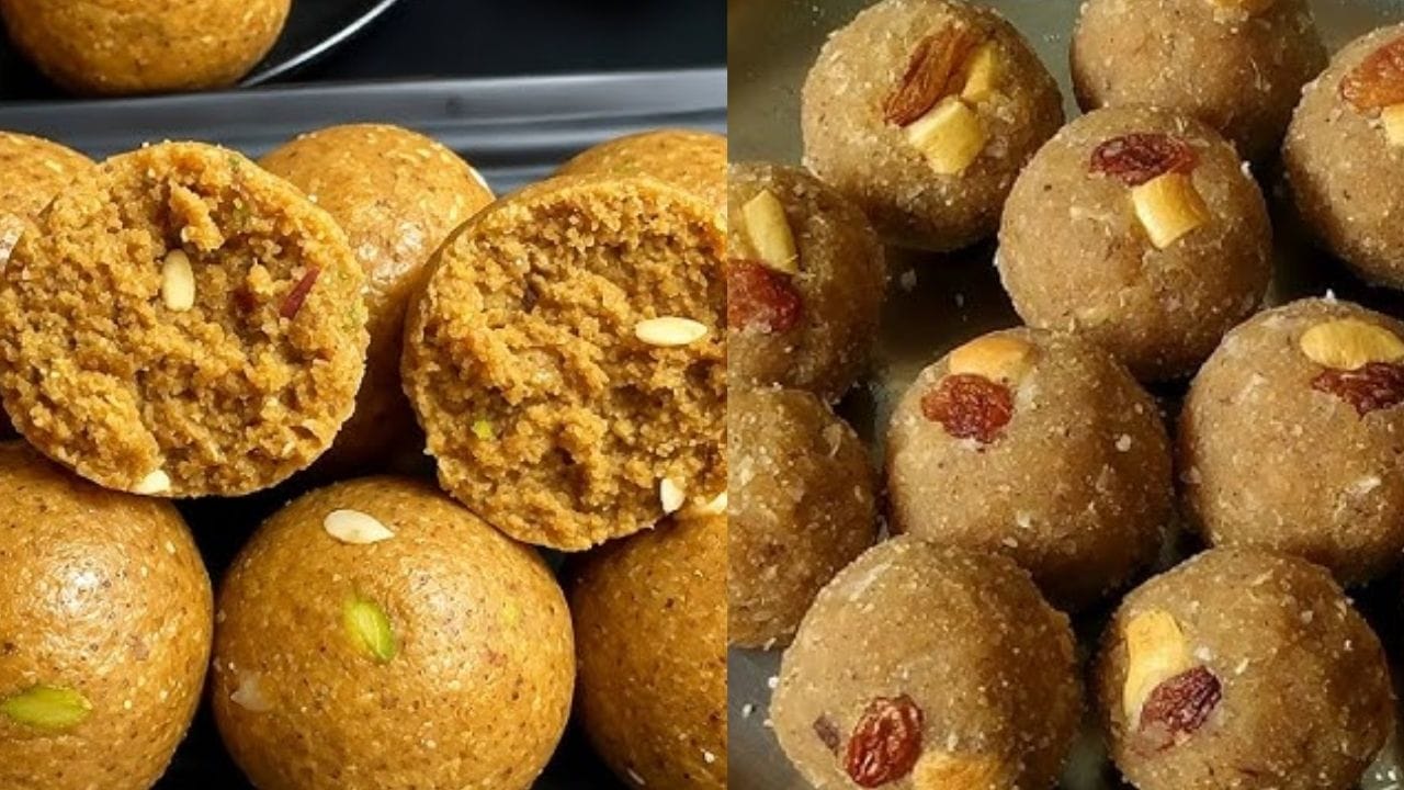 അതിനുശേഷം തൊലികളഞ്ഞ് നിലക്കടലയും അവലും ഇതുപോലെ പൊടിച്ചെടുത്ത് ഒരു വലിയ പാത്രത്തിലേക്ക് മാറ്റി നന്നായി ഇളക്കി യോജിപ്പിക്കുക.അടുത്തതായി ലഡുവിന് ആവശ്യമായ ശർക്കര ലായനി തയ്യാറാക്കാം. ശർക്കര പൊടിച്ചതും കാൽ കപ്പ് വെള്ളവും ഒരു പാത്രത്തിലേക്ക് ഒഴിച്ച് നന്നായി അലിയിച്ച് എടുക്കുക.