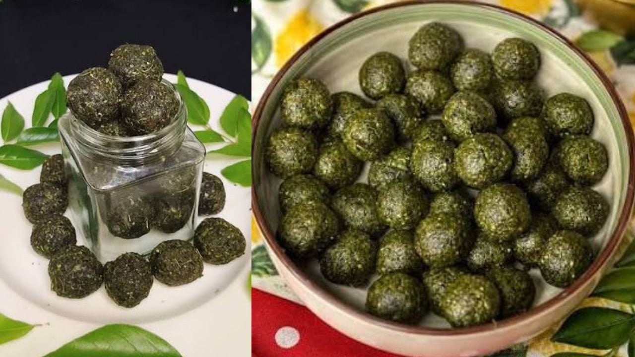 തയ്യാറാക്കുന്ന വിധം: കറിവേപ്പില നന്നായി കഴുകിയ ശേഷം വൃത്തിയുള്ള ഒരു കോട്ടൺ തുണിയിലോ പേപ്പർ ടവലിലോ വെച്ച് ഈർപ്പം ഒട്ടും ഇല്ലാത്തവിധം തുടച്ചെടുക്കുക. ഇലകളിൽ വെള്ളമയം ഉണ്ടായാൽ അവ ശരിയായി മൊരിഞ്ഞു കിട്ടില്ല. ഒരു പാൻ എടുത്ത് അതിലേക്ക് അല്പം പോലും എണ്ണ ചേർക്കാതെ കുറഞ്ഞ തീയിൽ വച്ച് ഇലകൾ കരിഞ്ഞുപോകാതെ സാവധാനം ഇളക്കിക്കൊടുത്ത് നല്ലതുപോലെ മൊരിഞ്ഞെടുക്കുക. ഇലകൾ തൊട്ടുനോക്കുമ്പോൾ പൊടിയുന്ന പരുവമായാൽ തീ അണച്ച് തണുക്കാൻ വെക്കാം.
