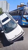 റോഡിൽ രൂപപ്പെട്ട വലിയ ഗർത്തത്തിലേക്ക് കാർ...