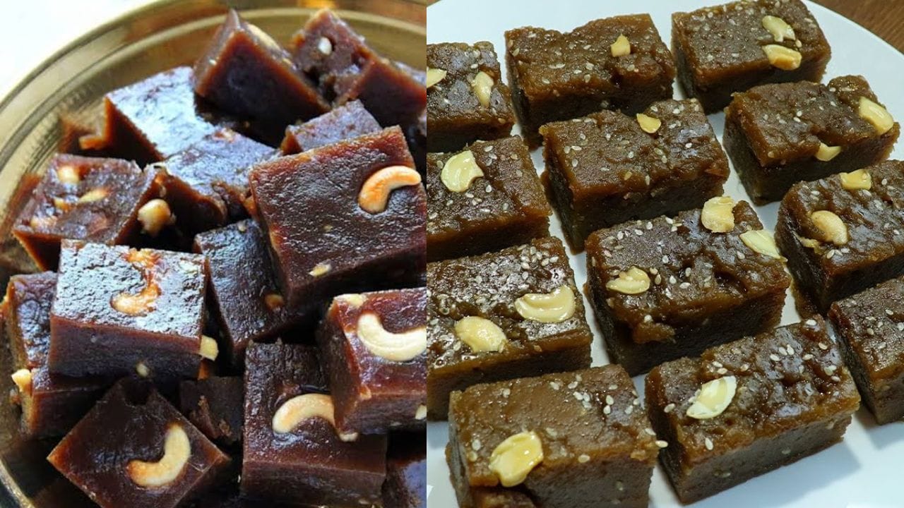 ആ മിശ്രിതം നന്നായി യോജിച്ചു കഴിഞ്ഞാൽ അതിലേക്ക് മുറിച്ച വെച്ചിട്ടുള്ള നട്സ് അതായത് കശുവണ്ടി തുടങ്ങിയവയുടെ മിക്സ് നന്നായി ചേർത്തുകൊടുത്ത്, എല്ലാ ഭാഗത്തും ആവത്തക്ക വിധം നന്നായി ഇളക്കി യോജിപ്പിച്ചു കൊടുക്കുക. നിങ്ങൾക്ക് ഏതെങ്കിലും തരത്തിലുള്ള ആകൃതിയിൽ വേണമെങ്കിൽ അതേ പാത്രത്തിലേക്ക് ആക്കി നന്നായി സെറ്റ് ചെയ്ത് അല്പസമയം കഴിഞ്ഞാൽ അത് മുറിച്ച് കഴിക്കാവുന്നതാണ് രുചികരമായ ഹൽവ തയ്യാർ.