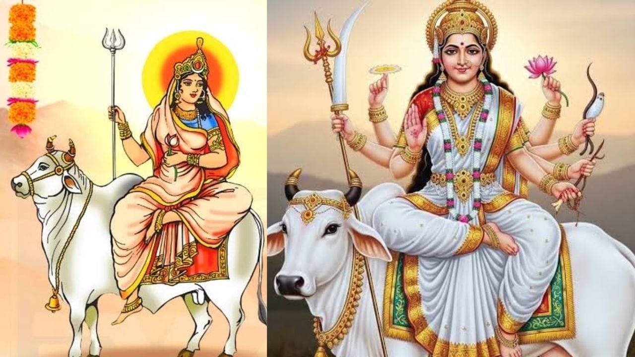 തിന്മയ്ക്ക് മേലുള്ള നന്മയുടെയും ഇരുട്ടിനു മേലുള്ള വെളിച്ചത്തിന്റെയും വിജയത്തെ ഓർമിപ്പിച്ചുകൊണ്ട് ഭക്തിസാന്ദ്രമായ നവരാത്രി ദിനങ്ങൾ ഇന്ന് ആരംഭിക്കുകയാണ്. ഒമ്പത് രാത്രികളും പത്ത് പകലുകളുമായി നീണ്ടുനിൽക്കുന്ന ഈ പുണ്യ കാലം പ്രപഞ്ചത്തിന്റെ മാതൃഭാവമായ ആദി പരാശക്തി ആരാധിക്കുന്നതിന് വേണ്ടിയാണ് സമർപ്പിച്ചിരിക്കുന്നത്.(IMAGE CREDIT SOURCE: TV9/SOCIAL MEDIA)