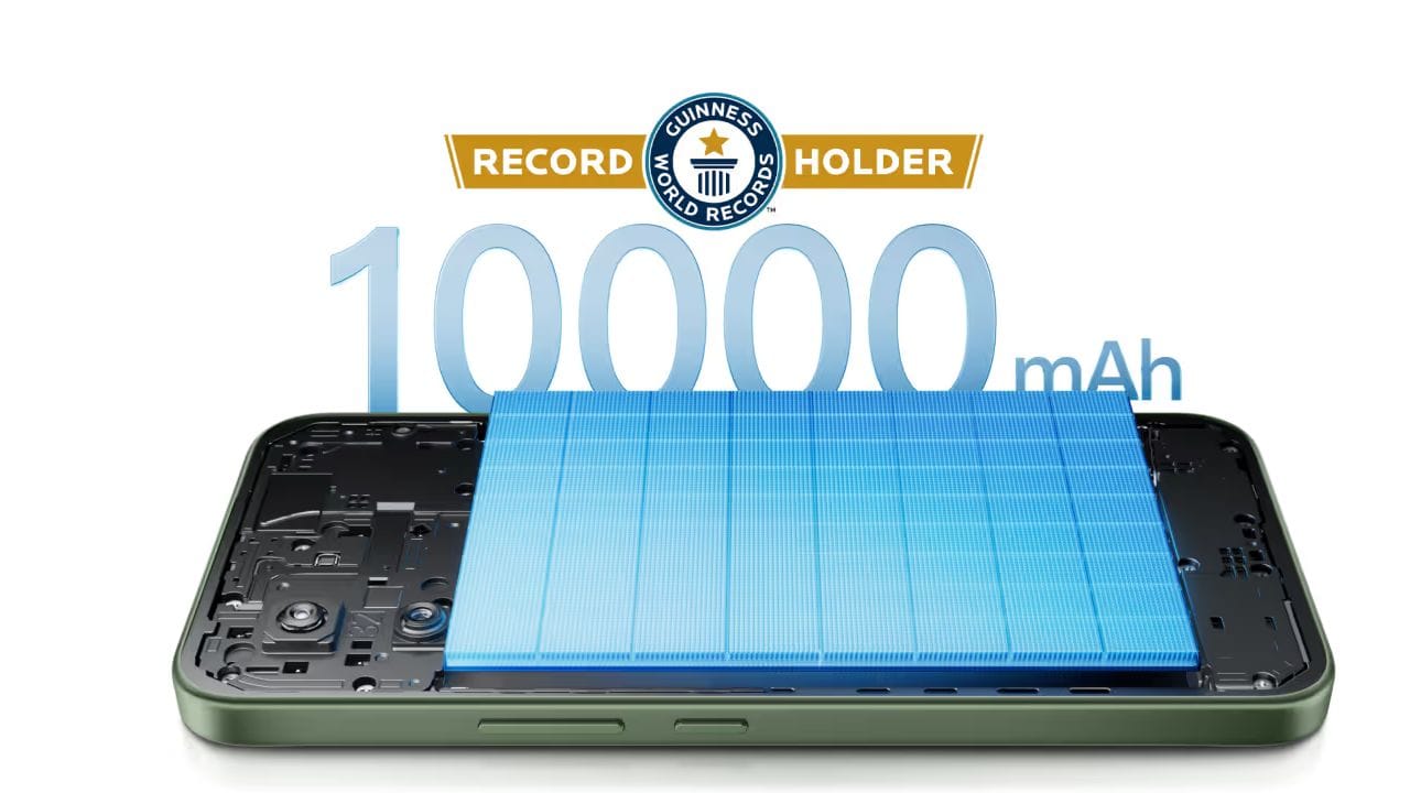 ബാറ്ററി: 44W ഫാസ്റ്റ് ചാർജിംഗ് പിന്തുണയുള്ള 10,000mAh ബാറ്ററി ഇതിലുണ്ട്. 'ഏറ്റവും ദൈർഘ്യമേറിയ ഇലക്ട്രോണിക് പ്രോഡക്ട് ടെസ്റ്റിങ് ലൈവ് സ്ട്രീം' (Longest Electronic Product Testing Livestream) എന്ന വിഭാഗത്തിൽ ഈ ഫോൺ ഗിന്നസ് വേൾഡ് റെക്കോർഡ് സ്വന്തമാക്കി. 32 മണിക്കൂറും 37 മിനിറ്റും തുടർച്ചയായി പ്രവർത്തിച്ചാണ് ഈ നേട്ടം കൈവരിച്ചത്.